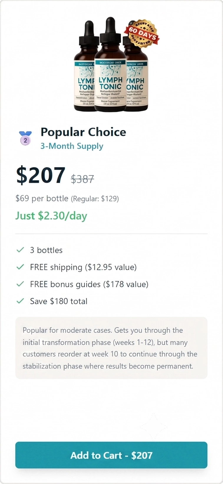 Lymph Tonic 3 Bottles Popular Choice Package